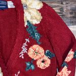 Herman Geist Vintage 90’s Hand embroidered Linen blend Floral Knit Cardigan Photo 1