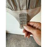 Silvian Heach Long Sleeve Button Up Bodysuit Shirt Beige Women's Size Medium Tan Photo 3