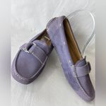 Prada Authentic Women’s Lilac Suede Loafers Size 37.5 Photo 3