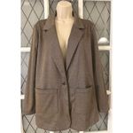 Croft & Barrow NEW  Comfort Stretch Petite Large Brown Herringbone Blazer Jacket Photo 1