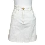 Sabina Musayev McKenna Mini Skirt High Rise Denim White Women’s Size S Photo 2