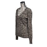 Express Design Studio Women’s Zebra Print Sweater Size L Beige and Brown Preppy Size L Photo 2