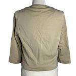 Buttons Vintage 60s Suede Wool Open Front Jacket S Brown Knit Pockets  Lined Photo 4