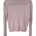 Pink 100% Linen‎ Knit Sweater Sz XS Soft Girl Coquette Preppy Cottage Core Photo 0