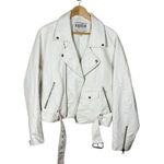 Pistola Women’s Tracy Cropped Leather Moto Jacket in White Size L Photo 2
