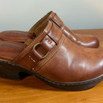 Boc Slip on Mule Clog Faux Leather Tan Brown Buckle Detail Comfort Heel Boho 7M Size 7 Photo 0