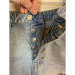 We The Free | Light Wash Distressed Button-Up Denim Mini Skirt Size 30 Photo 3