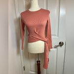 ZARA  ribbed sweater with tie closure Size Small Color Peach Photo 2