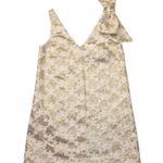 Sézane NWT Sezane Philomena in Ecru Gold Jacquard Bow A-line Mini Shift Dress 36 / US 4 Photo 1
