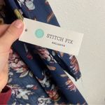 Pink Clover  Size Small Maples Open Front Floral Kimono Cardigan Navy Blue Swim Photo 4