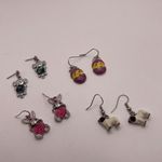 Lot Of 4 Costume Earrings Pierced Dangle / Drop Easter Egg, Rabbit, Pug, Koala Photo 7
