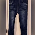 Dark Blue Cotton/Spandex printed Jeggings Photo 0