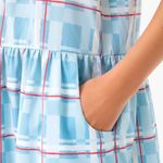 Tuckernuck  Dress Blue Westport Trellis Sleeveless Hayes Shirt Pockets Plaid Photo 3