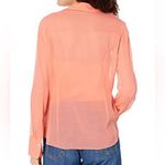 Vince NWT Women’s  Sheer Crinkled Silk Shirt in ‘Lotus’ SZ XL Photo 1