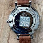 WY Modern Ladies Watch Large Round White Dial Genuine Leather Strap Photo 5