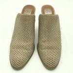 Dolce Vita Beige Laser Cut Closed Toe Heeled Mules Size 10 Tan Photo 1