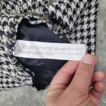 ZARA Black White Houndstooth Long Sleeve Cropped Shirt size Small Photo 6