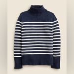 J.Crew Women’s Cotton Turtleneck Sweater in Stripe Size Medium NWT #CE701 Photo 2