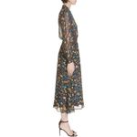 Equipment  Silk Chiffon Vivienne Wrap Effect Floral Midi Dress Black Size 8 Photo 9