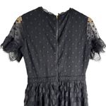 Saloni Andie Black Polka Dot Mesh Short Sleeve Cocktail Midi Dress Size 6 Photo 11