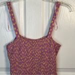 ZARA Sz L Pink & Yellow Polka Dot Smocked Sun Dress Ruffle Trim Photo 1