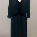 Liz Claiborne Black stretchy Velour Long Sleeve Evening Dress Photo 0