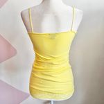 Yellow Lace Trim Tank Top, Fairycore Coquette Y2K 2000s Small Photo 2