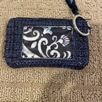 Vera Bradley  Dark Blue Woven Zip ID case  with Turtle Design Photo 1