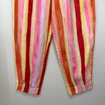 Farm Rio  Sunny Stripe Linen Pants High Rise Multi Size M Photo 5