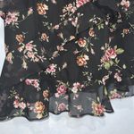 Gianni Bini  NWT Black Floral Spaghetti Strap Ruffle Tier Mini Dress XS Photo 4
