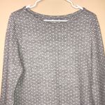 Lands' End Lands’ End Women’s Knit Polka Dot Gray White Long Sleeve Night Shirt Photo 2