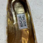Timothy Hitsman Gold Crocodile Embossed Pointed Toe Heels Women's Size 8 Photo 4