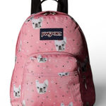 Jansport  Pink Backpack with Dog Pattern Photo 0