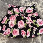Amy Byer  Black and Pink Floral Skirt Photo 0