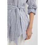 Ralph Lauren Lauren ‎ Women’s PS Striped BELTED Linen Tunic Blouse Black Lable Photo 3