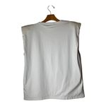 BLANKNYC Shirt Women Medium White Cotton Might Be Right Shoulder Pad Tee NWT Photo 6