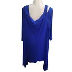 Ellen Tracy Sz 2X Cold Shoulder Tunic Dress Blue Photo 3