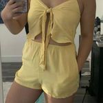 Mimi Chica Yellow Ruffle Front Toe Romper Photo 1