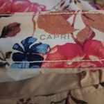 st. john's bay  Womens High Waist Stretch Flat Front Capri Pants‎ White Floral Photo 2