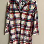 Ralph Lauren LRL  Plaid Fleece Nightgown Women's Size Medium Snowflakes Pockets Photo 0