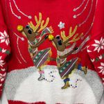 Holiday Time Red Dancing Reindeer Christmas Ugly Sweater Size XL (16-18) Photo 3