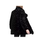 ZARA π Shiny Faux Fur Draped Front Cuddly Soft Teddy Coat π Black π Medium Photo 1