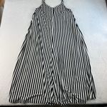 Torrid Plus 1 1X Super Soft Knits Culotte Jumpsuit Black & White Stripe Cropped Photo 3