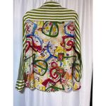 Green & White Striped Button Photo 2