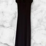 EXPRESS  Elegant Black Maxi Dress Open tie front slit down side size 2 Photo 7