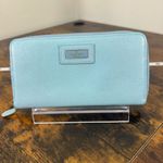 Valentino Garavani Light Blue Saffiano Leather Zip Around Wallet Photo 0