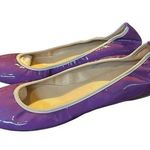 J.Crew  Purple Patent Leather Round Toe Size 8 Classic Ballet Flats Cream Trim. Photo 0