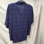 Cherokee Vintage Y2K‎  Short Sleeve Floral Button Up Shirt Women M Rayon USA Navy Photo 2