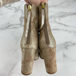 Seychelles  Ankle Boots Booties Metallic Block Heel Round Toe Zipper Size 7 New Photo 4