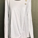 Habitat  Clothes to Live In Artsy Lagenlook Top 100% Cotton Knit White Size Small Photo 0
